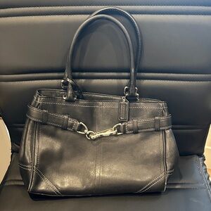 Coach Black Leather Shoulder Bag